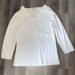 harvé benard ivory,v-neck,long sleeve Blouse!